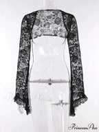 Gothic Lace Harajuku Y2K Spaghetti Strap Bodycon Flare Sleeve Backless E-Girls Dress