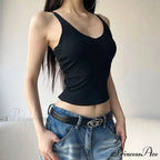 Gothic Lace Up Backless Hollow Out Black Y2k Crop Top