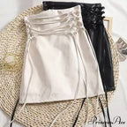 Gothic Pencil Mini Leather Skirt