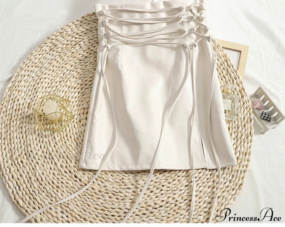 Gothic Pencil Mini Leather Skirt