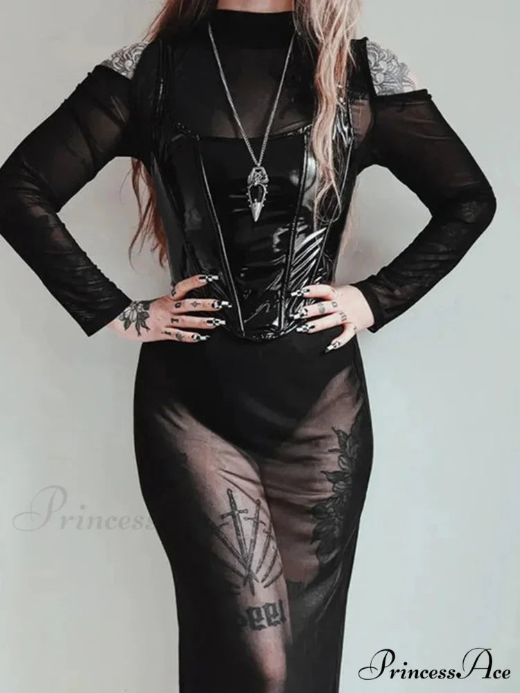 Gothic PU Leather Bustier Spaghetti Strap Grunge Punk Vintage Clubwear Sleeveless Crop Top