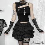Gothic Punk Fashion Cross Bustier Crop Top