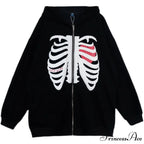 Gothic Skeleton Print Hoodies