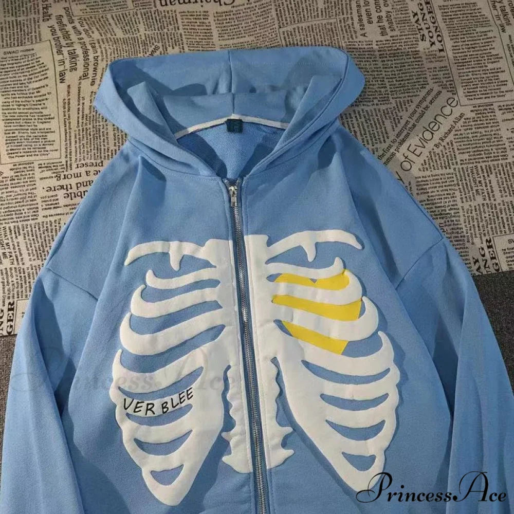 Gothic Skeleton Print Hoodies