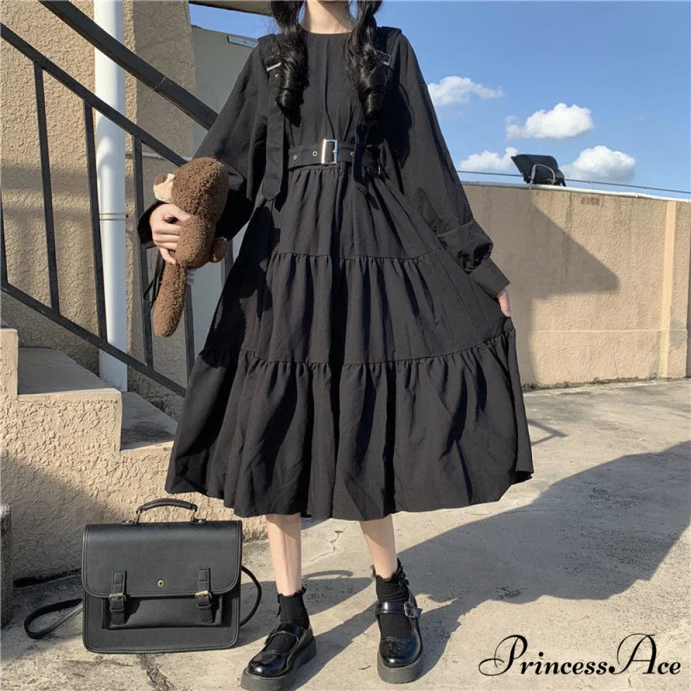 Gothic Style Suspenders Bandage Dress