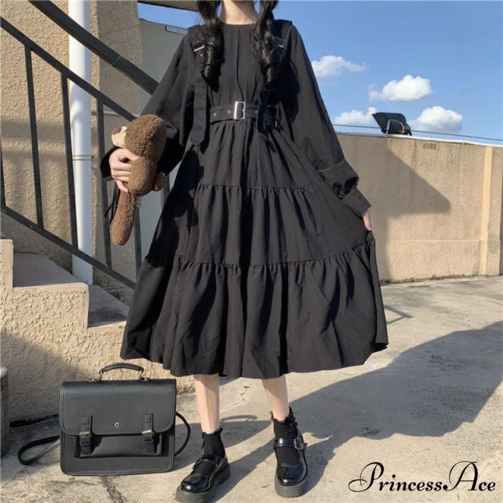 Gothic Style Suspenders Bandage Dress