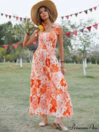 Gown Flowered Long for Resort Women