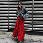 Graceful 3D Blossom Solid A-Line Stretchable High Waist Skirt