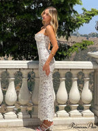 Graceful Lace Mesh Transparent Floral Bodycon Hollow Out Floral Dress