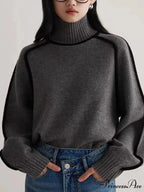 Graceful Semi High Neck Merging Sweater