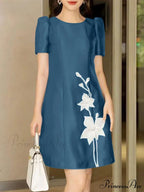 Graceful Silk A-line Floral Gown