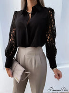 Graceful Strong Chiffon V Neck Blouse