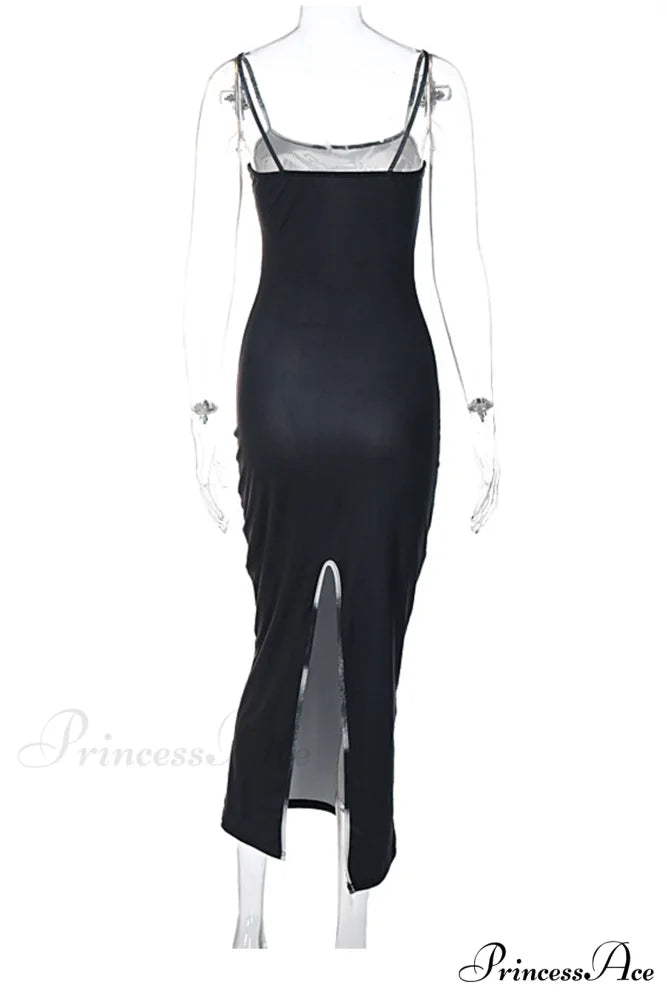 Gradient Black Bodycon Cami Dress