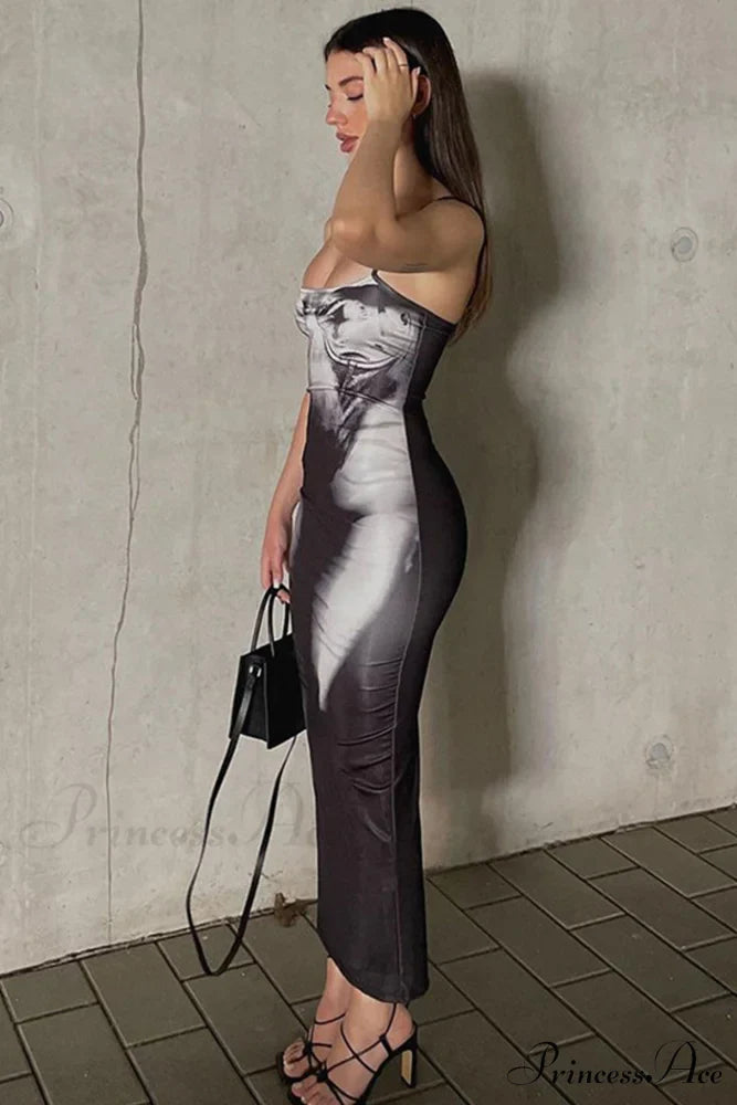 Gradient Black Bodycon Cami Dress