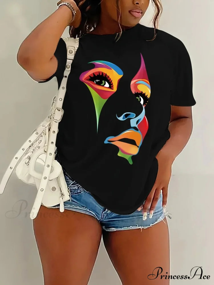 Graphic Drop Shoulder Short Sleeve Casual Spring & Summer Women's Clothing T-shirt