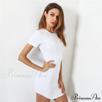 Gray Solid Patchwork Round Neck Short Dress