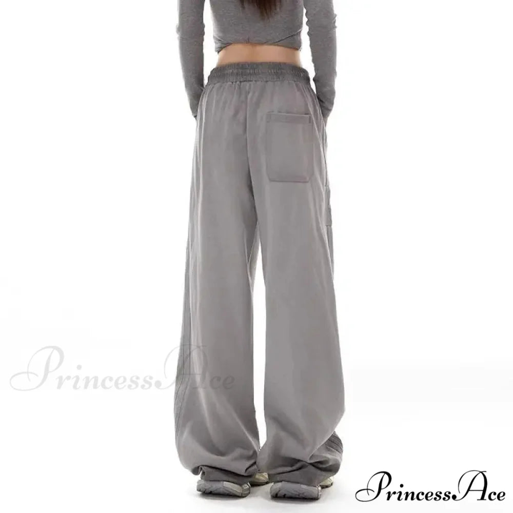 Gray Striped Movement Informal Trousers