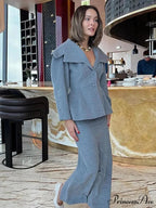 Gray Wool Blends Overcoat