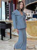 Gray Wool Blends Overcoat