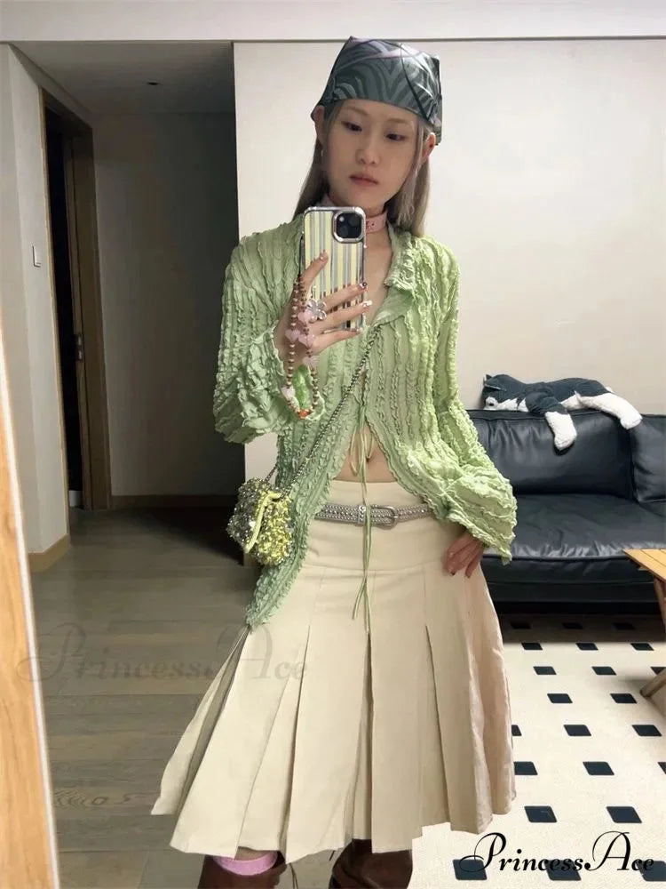 Green Classic Long Sleeve Top