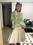 Green Classic Long Sleeve Top