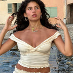 Green Cut Tie Crop Top