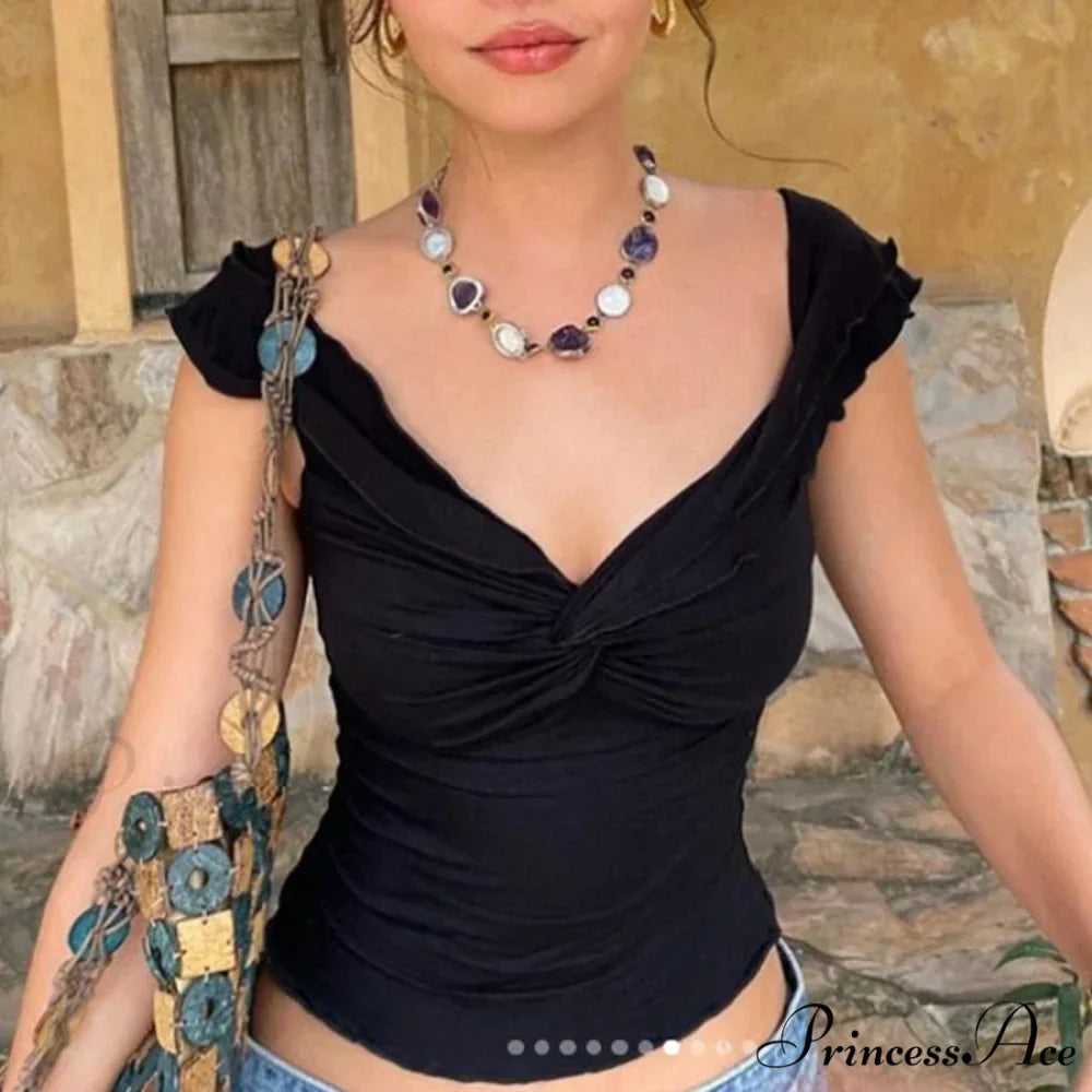 Green Cut Tie Crop Top