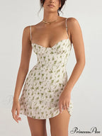 Green Floral Graceful Mesh Midi Dress