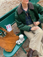 Green Patchwork Cotton Jacket