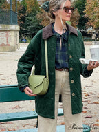 Green Patchwork Cotton Jacket