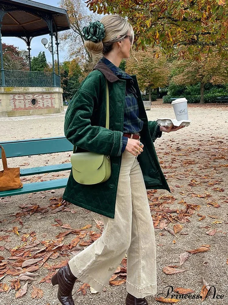 Green Patchwork Cotton Jacket