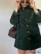 Green Patchwork Cotton Jacket
