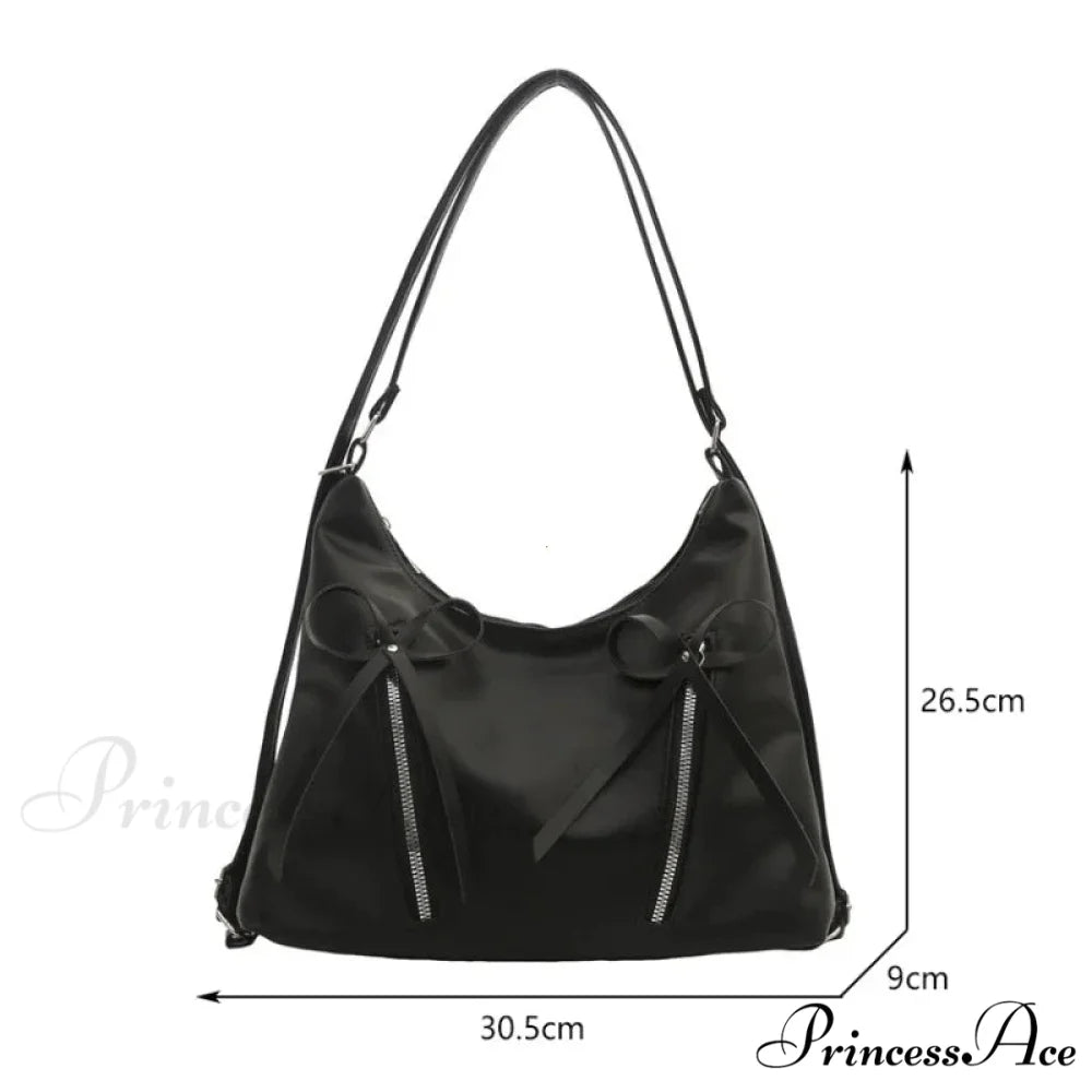 Grey Arch Synthetic Leather Shoulder Bag