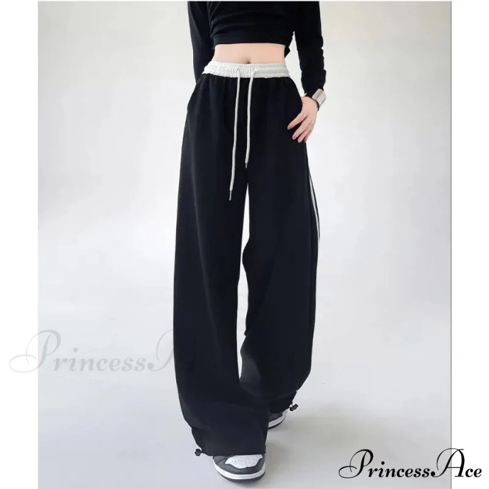 Grey Banded Informal Sweatpants Trousers