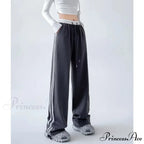 Grey Banded Informal Sweatpants Trousers
