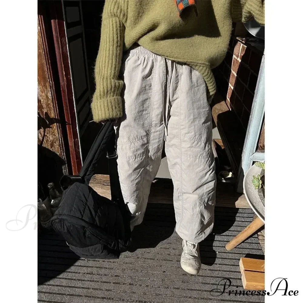 Grey Brushed Winter Korean Stylish Trousers