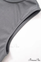 Grey Crew Neck Pack Hip Tank Dress