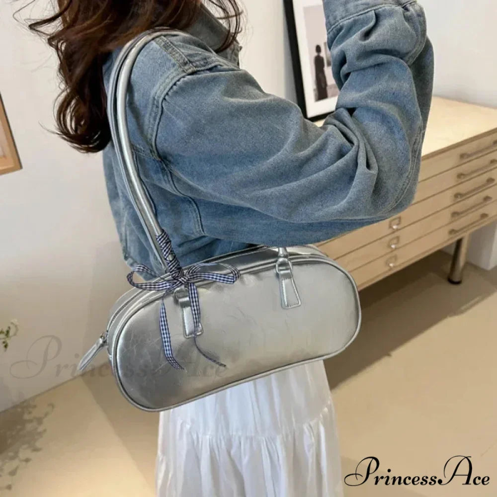 Grey Cushion Crossbody Shoulder Bag