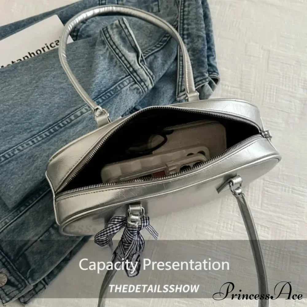 Grey Cushion Crossbody Shoulder Bag