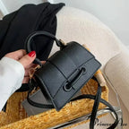 Grey Elegant Synthetic Leather Crossbody Purse