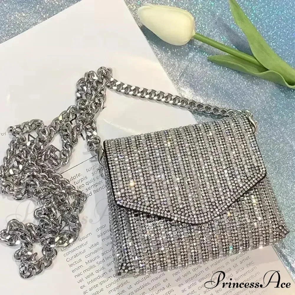 Grey Elegant Synthetic Leather Crossbody Purse