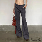 Grey Flared Palazzo Wide Leg Trousers