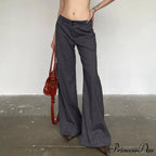 Grey Flared Palazzo Wide Leg Trousers