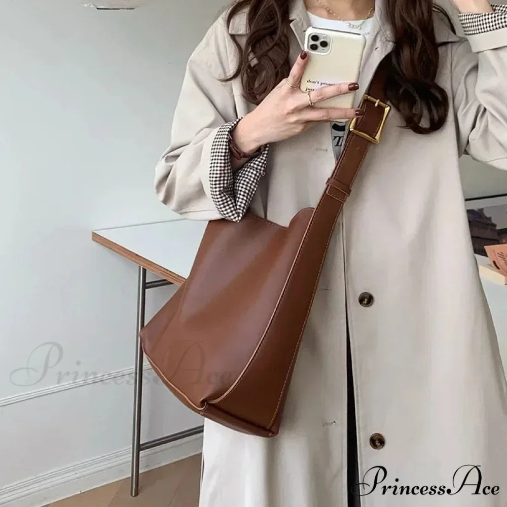 Grey Folded Cinched Shoulder Purse