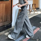 Grey Retro Women Suit Trousers