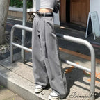Grey Retro Women Suit Trousers