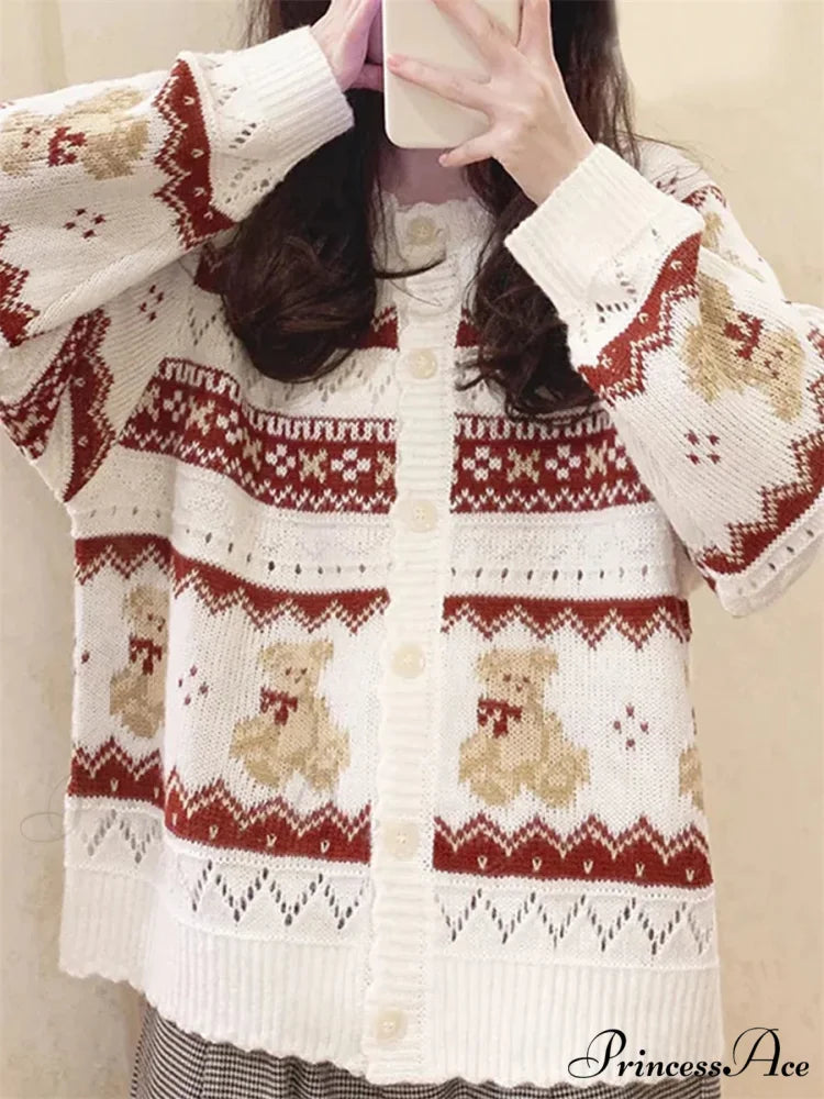 Grizzly Mark Long Sleeve Button-Up Sweater