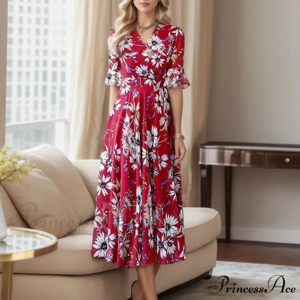 Guest Floral Sleeve Bohemian Flower Dress