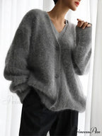 Hairy Button Extended Sleeve Cardigan