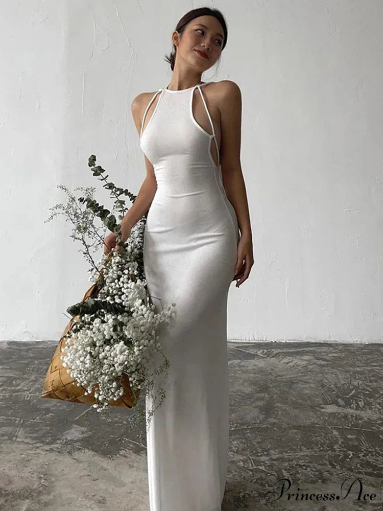 Halter Backless Maxi Dress